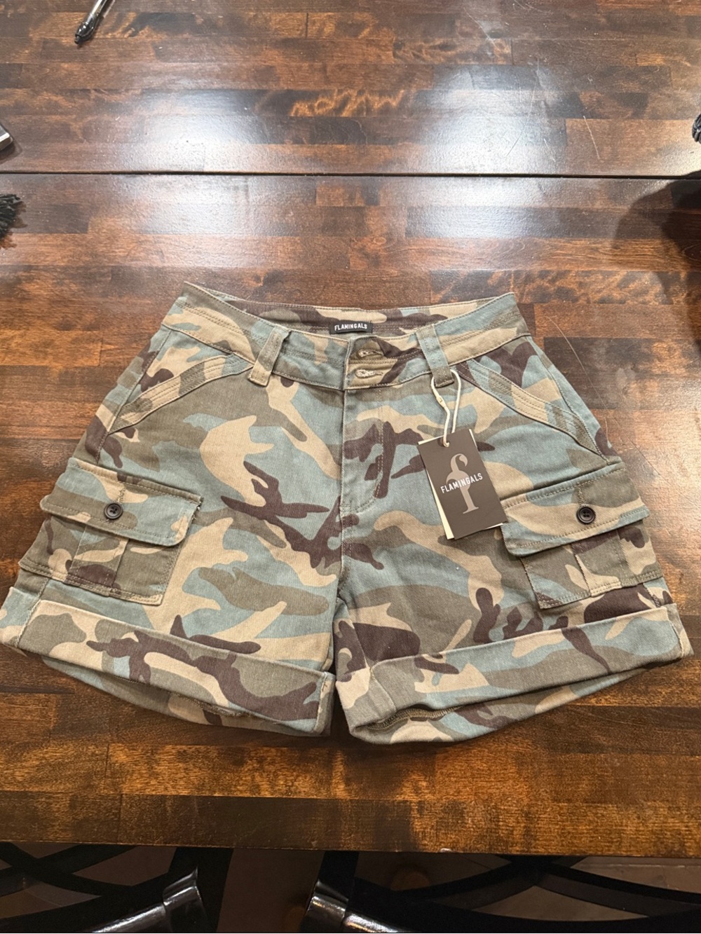 Women’s Flamingals Camo Cargo Shorts